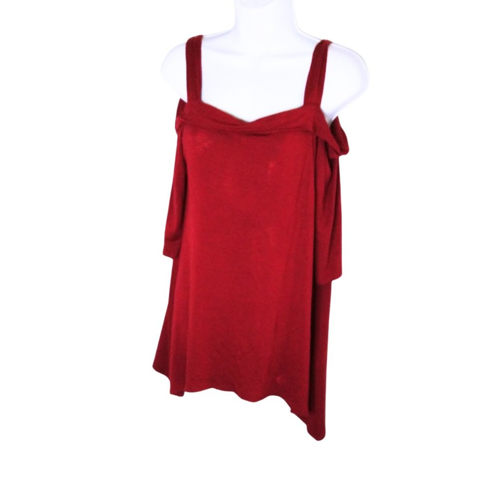 CASUAL COUTURE COLD SHOULDER BLOUSE TOP